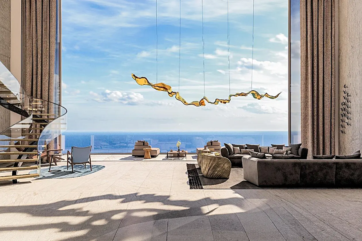 Penthouse terrace above the sea